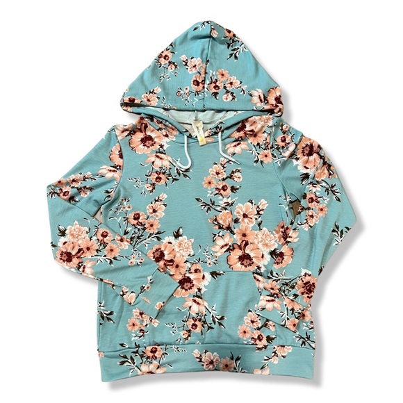 Floral print hoodie. Soft and comfy. Lightly used. - Picture 1 of 3